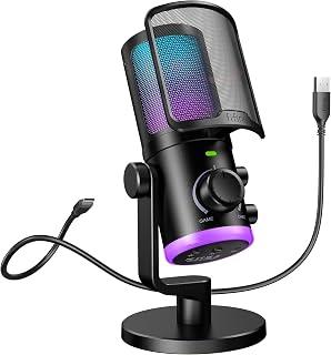 Exclusive Deal on FIFINE PC Gaming Microphone, Podcast USB Streaming Mic, Game Chat, Condenser Desktop Computer Microphone with RGB, Mute Button, Noise Cancelling for PS4/PS5/Twitch/Discord-AM6 - Amazon Egypt Deals