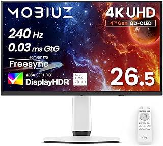 [OLED 2026] BenQ EX271UZ 27” 240Hz 4K QD-OLED 4th Gen USB-C (90W) MOBIUZ Gaming Monitor 0.03ms,166 PPI, eARC, Spectral Color, USB Hub &amp; KVM, For PS5 Console, KSA - 3 years Warranty