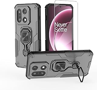 عرض حصري على Phone Case for OnePlus 15 5G Case Cover with Screen Protector, Heavy Duty Dual Layer Shockproof Protective Cover with Magnetic Ring Kickstand - Black - عروض أمازون السعودية