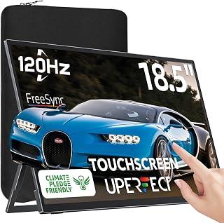 UPERFECT 18.5'' Portable Touchscreen 120hz Monitor w/VESA &amp; 180° Adjustable Stand, Ultra-Slim &amp; Lightweight UHD FreeSync IPS HDR Gaming Display, USB C Travel Second Monitor for Laptop Switch Phone