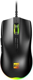 For R8 G201 Gaming Mouse USB Wired – 7200DPI Optical / 7 Programable Buttons – RGB Colorful Backlit – Ergonomic Gaming Mice for PC Laptop | Black