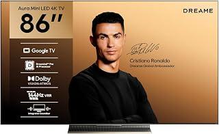 عرض حصري على Dreame 86 inch Aura Mini LED 4K Smart TV, 144Hz QLED Display with HDR10+, Dolby Vision &amp; Atmos, AI Picture Engine, Google TV OS, Voice Control,HDMI 2.1, Bluetooth 5.1, WiFi 5G - عروض أمازون مصر