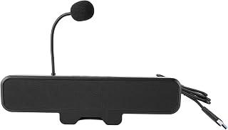 Computer Speaker with Detachable Mic, USB Powered Desktop PC Speaker with Volume Control and One Key Mute, Clamp Design for PC Laptop Gaming Online Class