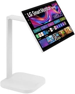 LG 32U889SA-W 32 Inch 4K UHD IPS Touchscreen Smart Monitor Swing with Rolling Stand &amp; built-in stereo speakers, USB-C (Power Delivery) 65W