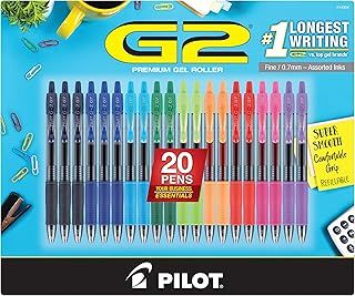 Exclusive Deal on PILOT Pen G2 Assorted Premium Gel Ink Pens, Retractable And Refillable, Fine Point, 0.7mm, 20 Count Pens - Amazon KSA Deals