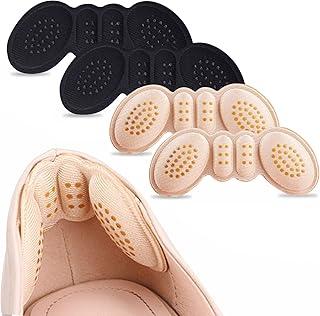 Heel Pads for Shoes That are Too Big Heel Inserts for Women Anti-Slip Heel Grips Liner Cushions Inserts for Women Men, Prevent Rubbing Blisters Heel Slipping(4Pairs) Beige+Black