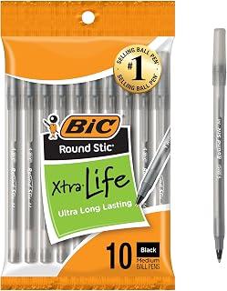 BIC Round Stic Ball Pen - Pack of 10, Black