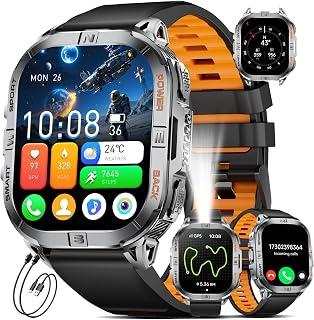 عرض حصري على GPS Military Smart Watch for Men,600mAh Battery,Altimeter/Compass/Barometer/Stress Monitor/LED Flashlight,Smartwatch with Bluetooth Call,120+ Sports Modes,Waterproof Fitness Tracker for Android iOS - عروض أمازون السعودية