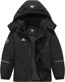 عرض حصري على Boy's Winter Snow Coat Kids Warm Ski Jacket, Waterproof Fleece Snowboard Jackets Windproof Outdoor Hooded Raincoat - عروض أمازون السعودية