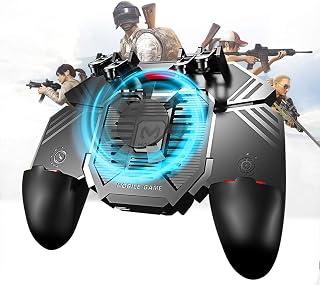 Newseego PUBG Mobile Game Controller, [Upgrade] 6 Finger Trigger Phone Controller Gamepad with Cooling Gamepad for Shooter Sensitive Aim Trigger for Android & iOS for Knives Out/Rules of Survival