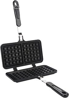 Black Aluminum Alloy Dual Head Waffle Baking Mold Non-Stick Waffle Baking Pan Mold Press Plate for Home Kitchen