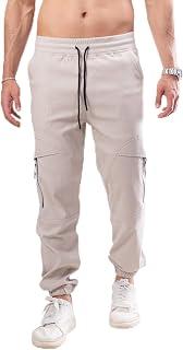 Fashion Zipper Premium Bengaline Cargo Sweatpants – Men's Relaxed Fit Joggers with Zipper Side Pockets