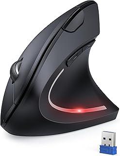 تيك نيت ماوس مريح 4800 DPI صامت 5 DPI قابل للتعديل، ماوس لاسلكي عمودي 2.4G 6 ازرار متوافق مع ويندوز/ماك/كروم بوك/لينكس/نوت بوك/لابتوب/كمبيوتر