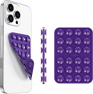 Exclusive Deal on LENOK Silicone Double-Sided Suction Phone Case Detachable Mount - Hands-Free, Strong Grip Holder for Selfies &amp; Videos - Durable, Easy to Use - iPhone &amp; Android (Purple) - Amazon Egypt Deals