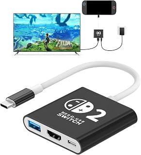 قاعدة شحن اكس سبرينج، قاعدة تلفزيون بديلة 3 في 1، موزع 4K HDMI USB 3.0، شحن سريع 100 واط بي دي، متوافقة مع سويتش 2 سويتش OLED ستيم ديك، حامل شحن محمول للسفر والتلفزيون والالعاب