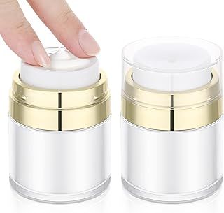 عرض حصري على Segus Airless Cream Dispenser, 2 Pcs 30g Vacuum Cream Jar, Refillable Makeup Up Containers, Travel Bottles for Foundation, Moisturiser - عروض أمازون السعودية
