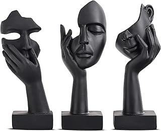 عرض حصري على 3 Pcs Thinker Small Statue Set - Art Abstract Home Accent Figurines for Decor Bedroom, Shelves, Living Room Coffee Table, Office Desktop (Black) - عروض أمازون السعودية