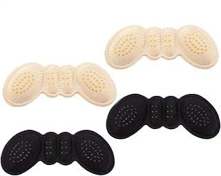 2 Pairs Heel Grips, Self-Adhesive Heel Cushion Pads,Shoe Fillers for Big Shoes Heel Blister Protectors for Women Men (Black & Apricot, Thick)