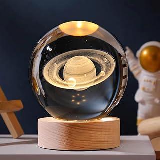 عرض حصري على X spring Crystal Glass Ball Night Light, 6cm 3D Saturn Sphere Night Light with Wooden Base, LED Hologram Lamp with Adjustable Brightness, USB Powered Decorative Light for Home Decor and Gift Giving - عروض أمازون السعودية