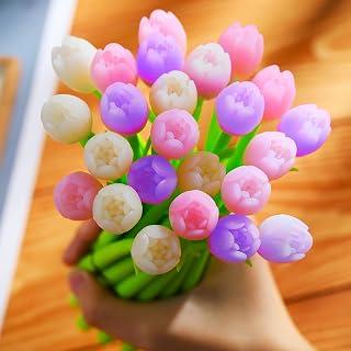 MAKINGTEC 12 Pcs Color Changing Flower Pens, Tulip Ballpoint 0.5 mm Gel Ink Creative Writing Pen for School Office Home, Kid Teacher Student Present, Party Favor Decor