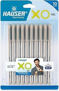 Exclusive Deal on Hauser XO Gel Pen Wallet Pack | Sleek Body &amp; Minimalistic Design With Matt Finish | Solid Body Type, Low Viscosity Ink | Ultra Durable Tip | Blue Ink, Pack of 10 Pens - Amazon KSA Deals