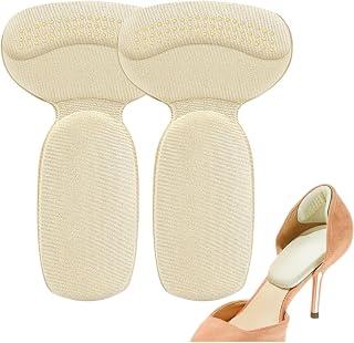 Heel Pads Protectors, 2-in-1 T-Shaped Heel Cushions & Liners, Anti-Friction Heel Cups, Soft Insoles, Comfortable Heel Inserts, for Women & Men Loose Shoes, Self-Adhesive (One Size)