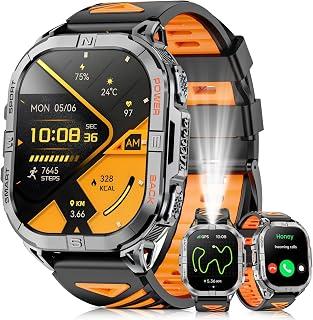 عرض حصري على Military Smart Watch for Men Built-in GPS with LED Flashlight Compass, 2.13" AMOLED Tactical Smart Watches with Answer/Make Calls, 3ATM Waterproof Fitness Tracker for iPhone Android (Black) - عروض أمازون السعودية