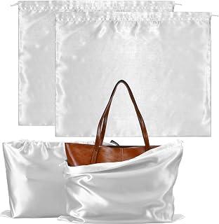 2 PCS Dust Cover Storage Bags Silk Dustproof Drawstring Bag storage, Pouch Satin Bags for Packaging Handbags, Purses, Shoes Boots Home Storage Bags (White, 19.6 × 17.7 in) - Amazon Egypt Deals