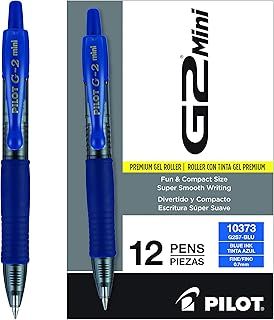 Exclusive Deal on Pilot, G2 Mini Premium Rolling Ball Gel Pens, Fine Point 0.7mm, Blue, Pack of 12 - Amazon KSA Deals