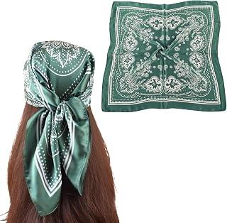 عرض حصري على 27.5 Inches Silk Head Scarf for Women Satin Hair Scarf Silk Wrap Neck Square Scarves Feeling Scarf Boho Headwear - عروض أمازون السعودية