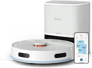 Philips Homerun Series 2000: 2-in-1 Vacuum and Mop Robot, 130 Minutes Runtime, Laser Navigation, Carpet Boost, Suction Station, App Controlled, Arctic White (XU2100/20) - Amazon Egypt Deals