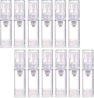 عرض حصري على 12 Pcs 5ml Mini Clear Airless Pump Bottles Portable Travel Bottles for Toiletries Small Vacuum Cosmetic Cream Pump Bottles Lotion Dispenser Bottles Containers for Shampoo Liquid Foundation - عروض أمازون السعودية