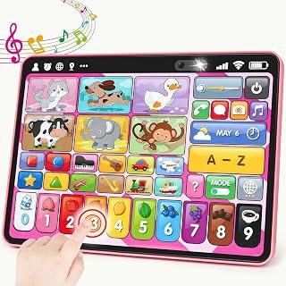 Trilingual Learning Tablet for Toddlers 1-3 – Upgrade Educational Toy with Sounds &amp; Speech Therapy – Early Development Gifts for 1 Year Old Boys &amp; Girls, Ages 12-18 Months to 2-3 Years