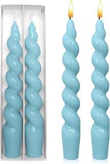 عرض حصري على THE WHITE SHOP Spiral Taper Candles Set of 2 – 7.5 Inch Candle Stick - عروض أمازون السعودية