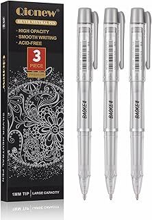Exclusive Deal on Silver Gel Pens, 1mm Fine Point, Silver Gel Ink Pen Set for Artists, for Black Paper Drawing, Card Making,Journaling, Coloring, Pack of 3 - Amazon KSA Deals
