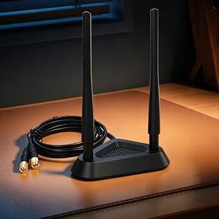 WiFi 6E Tri-Band Antenna, 6GHz/5GHz/2.4GHz Gaming Antenna with Magnetic Base &amp; 6.5ft Extension Cable for PCIe WiFi 6E Card, Router &amp; PC Desktop