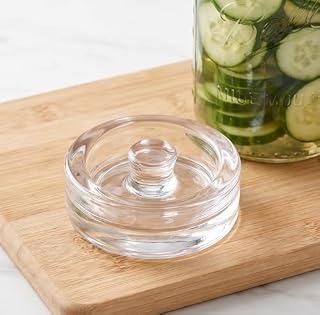 عرض حصري على Glass Fermentation Weights with Handle, Wide Mouth Mason Jar Fermenting Accessories for Kitchen - عروض أمازون السعودية