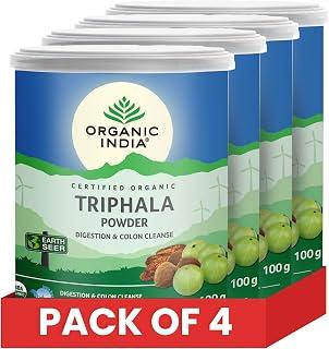 Exclusive Deal on A TATA Product - Organic India Triphala Powder, 100g (Pack of 4), Aids gut health, Digestion support, Certified Organic, No added fillers or chemicals - Amazon KSA Deals