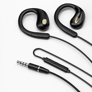 OKCSC Open Ear Headphones Wired，3.5mm Earphones with Mic