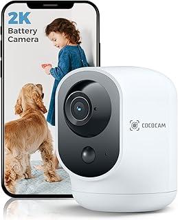 Exclusive Deal on COCOCAM 2K Indoor Pan/Tilt Security Camera with 5200mAh Battery Wifi,100% Wireless for Baby Monitor/Pet Camera/Home Security, AI Recognition, PIR Human Detection, Works with Alexa (1, White) - Amazon KSA Deals