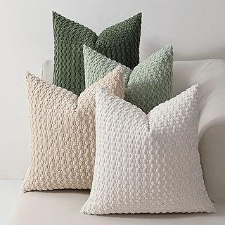 عرض حصري على Corduroy Decorative Throw Pillow Covers, Sage Green, 18"x18", Pack of 1 - عروض أمازون السعودية