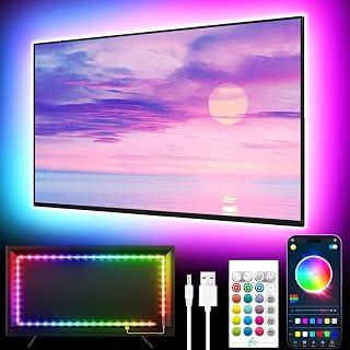 جيبوينت مصابيح LED للتلفزيون بطول 16.4 قدم للتلفزيون، لتلفزيون 45-75 بوصة، اضاءة LED متزامنة مع الموسيقى مع خاصية البلوتوث - شريط اضاءة RGB متغير الالوان لغرفة النوم (5 متر)