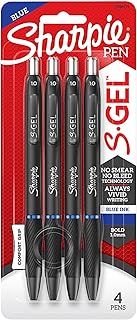 Exclusive Deal on SHARPIE S Gel Pens, Medium Point, 1.0 mm, Black Barrel, Blue Ink, Pack Of 4 Pens - Amazon KSA Deals