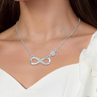 عرض حصري على Women's pendant necklace, 925 sterling silver heart-shaped necklace, high-end jewelry, women's gift - عروض أمازون السعودية