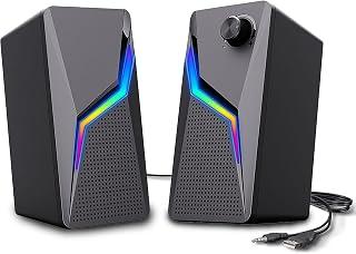 Computer Speakers, PC Gaming Speakerswith Enhanced Bass and Volume Control, Stereo 2.0 USB Powered 3.5mm AuxMultimedia Speakers for Laptop Desktop Tablets Phone