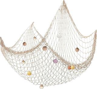 عرض حصري على TakFree Decorative Fishing Net with Sea Shells, 1M*2M Nautical Fish Net Decoration Mediterranean Style Hanging Photo Netting Wall Hanging Decor for Party Home - عروض أمازون السعودية