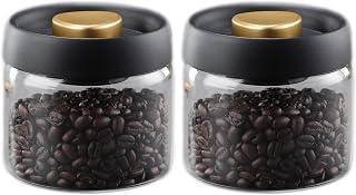 عرض حصري على Tazweeq Coffee Storage Container, Vacuum Sealing for Jars, Glass Kitchen Storage Jars, Coffee Jars with Airtight Lid for Grounds, Tea, Sugar, Nuts, Spices (2 Pack, 500ML) - عروض أمازون السعودية