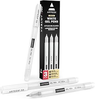 Exclusive Deal on ARTEZA White Gel Pens Set, Pack of 3, White Rollerball Pens for Drawing and Writing, White Gel Pens for Artists - Amazon KSA Deals