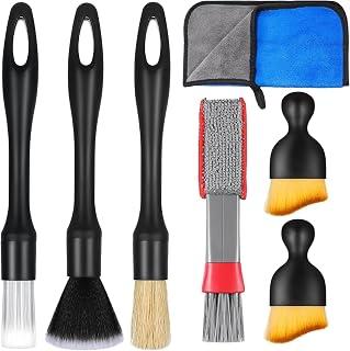 YelaJoy 7PCS Car Detailing Brush Set, Ultra Soft Detail Brushes, Automotive Cleaning Brush Kit for Wheels, Air Vent, Leather Seats, Vehicles Auto Exterior Interior Detailing Brushes Tool