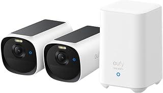 eufy Security eufyCam E40 2-Cam Kit, Solar Security Camera, 2K MaxColor Night Vision with Integrated Solar Panel, Built-in 16GB Local Storage, No Monthly Fee, Easy Set-up, IP66 - Amazon KSA Deals
